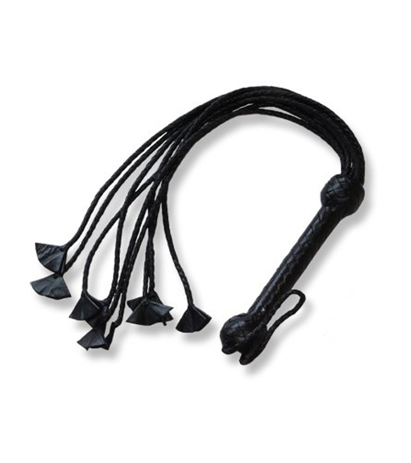 Nine Tail Leather Flogger Full Black 