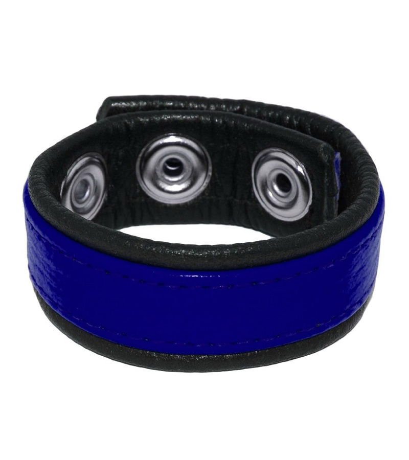 Rainbow Cock Ring Strap Black & Blue