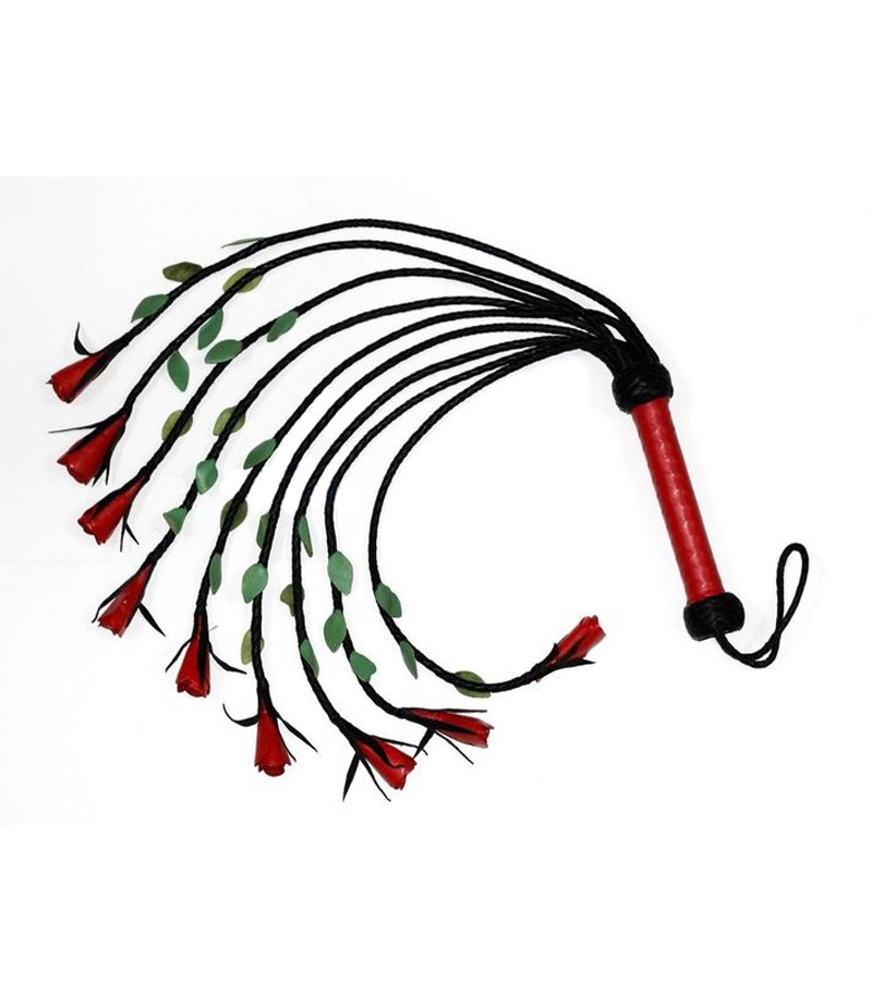 Red Handle with Red and Green Petals